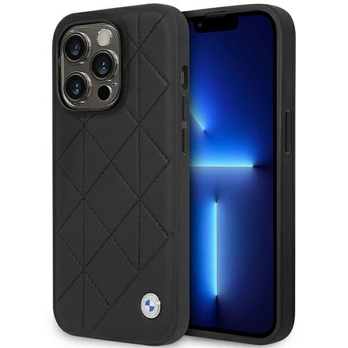 BMW BMHCP14L22RQDK Apple iPhone 14 Pro black Leather Quilted
