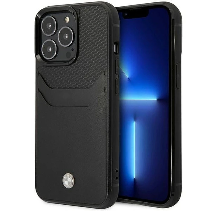 BMW BMHCP14X22RSEPK Apple iPhone 14 Pro Max black Leather Card Slot