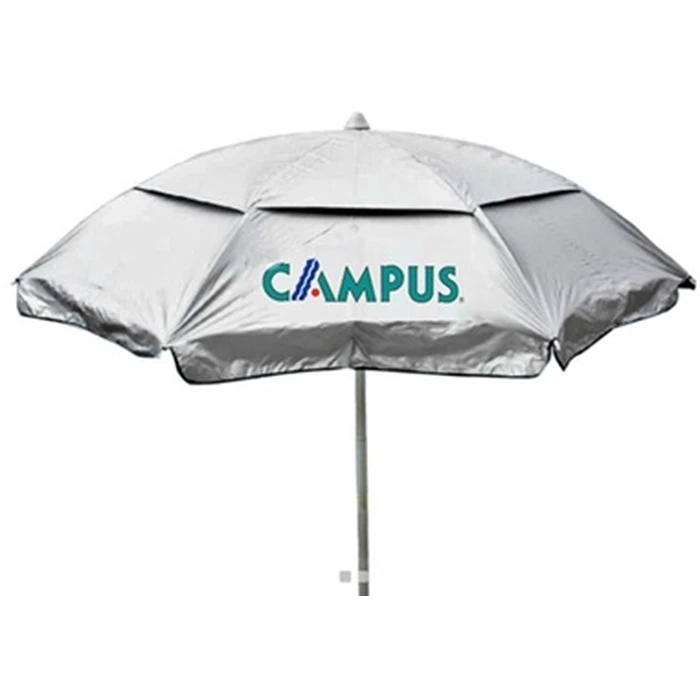 Campus 2m Outdoor Patio/Garden/Beach Umbrella  Blue with Silver Exterior Coating, Metal Pole