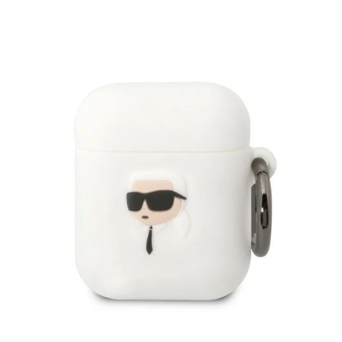 Karl Lagerfeld KLA2RUNIKH Apple AirPods 2/1 white Silicone Karl Head 3D