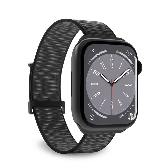 PURO Nylon Sport Strap Apple Watch 4/5/6/7/SE/8/9/10 40/41/42mm (Black)