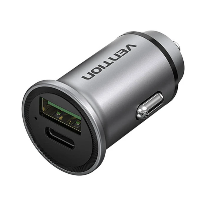 Φορτιστής Αυτοκινήτου Vention Dual Port USB-A, USB-C FFBH0 18/20W Gray