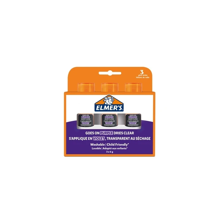 Elmer's Disappearing Purple Glue Sticks 6g - 3 Pack (Blister)