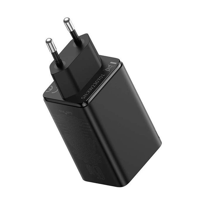 Φορτιστής Πρίζας Baseus GAN6 Pro Fast Charger, 2xUSB-C + 2xUSB, 65W (black)