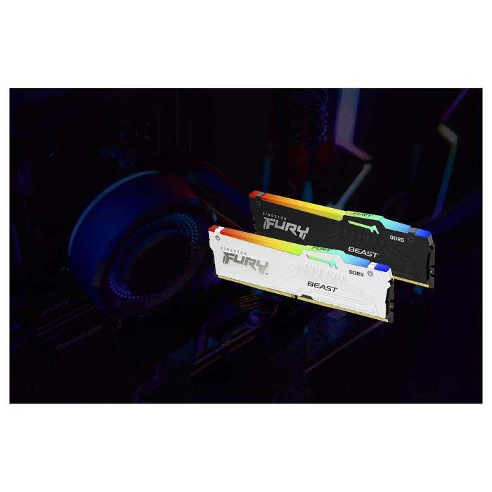 Μνήμη RAM Σταθερού DDR5 Kingston 16GB 6000MT/s CL30 DIMM FURY Beast White RGB EXPO