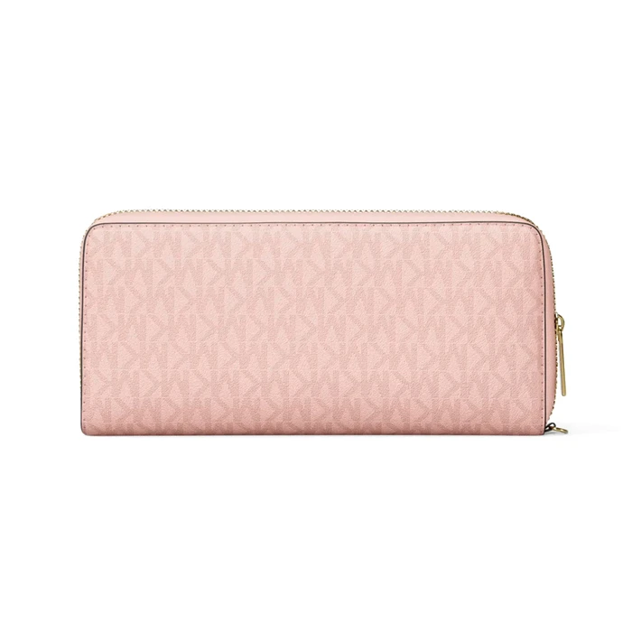 MICHAEL KORS Jet Set Travel Women's Leather Zip Wallet - Powder Blush - 21.5 x 10 x 3 cm