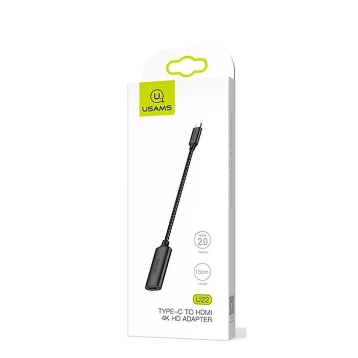 USAMS US-SJ282 Adapter U22 USB-C - HDMI 4K HD 15cm black