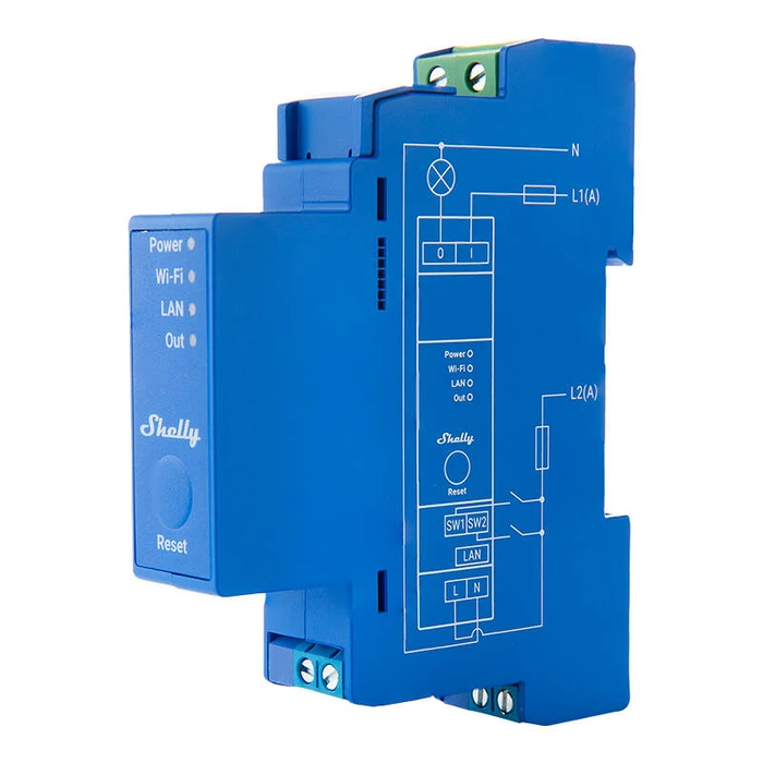 Ενδιάμεσος Διακόπτης DIN Rail Smart Switch Shelly Pro 1 with dry contacts, 1 channe;
