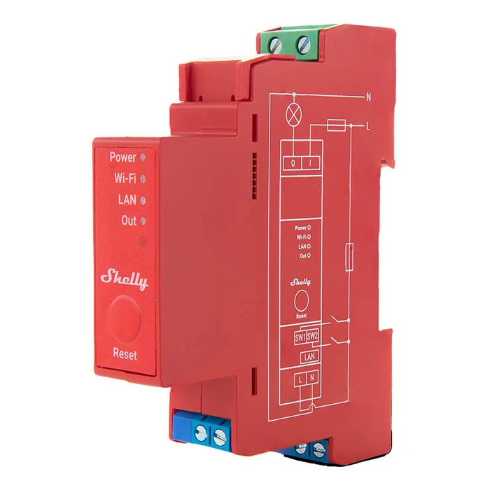 Ενδιάμεσος Διακόπτης DIN Rail Smart Switch Shelly Pro 1PM with power metering, 1 channel