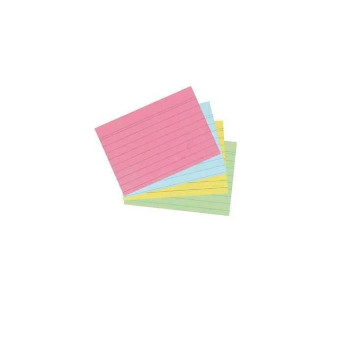 Herlitz A7 Lined Index Cards, Colored Assorted - 200 Pieces