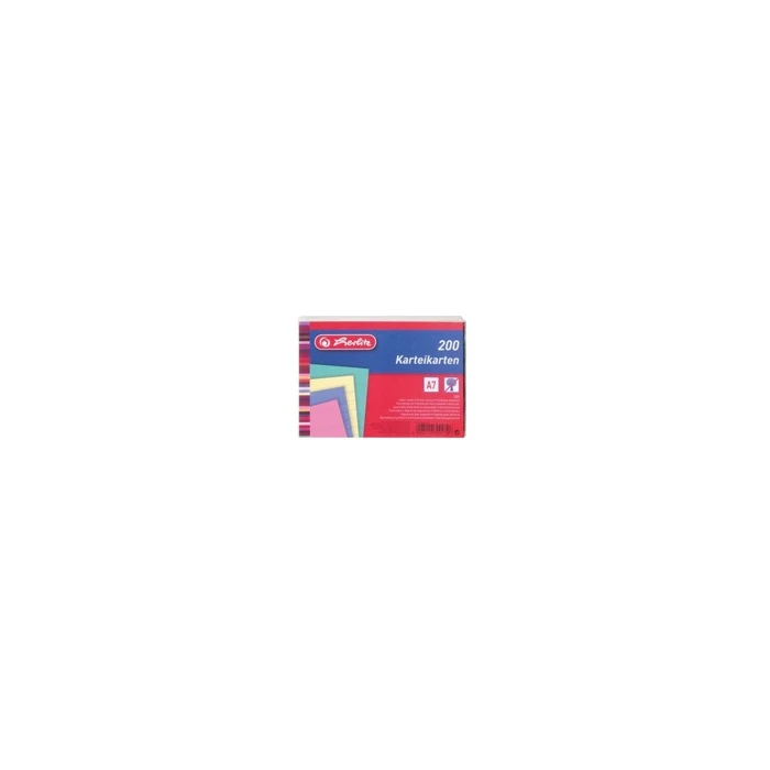 Herlitz A7 Lined Index Cards, Colored Assorted - 200 Pieces