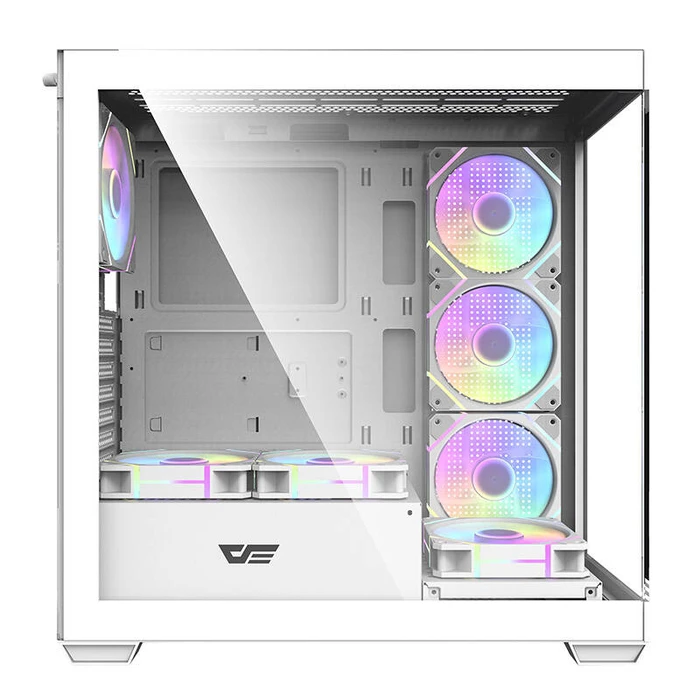 Darkflash DS900 White Midi Tower Κουτί Υπολογιστή με Πλαϊνό Παράθυρο και 7 ARGB Fans