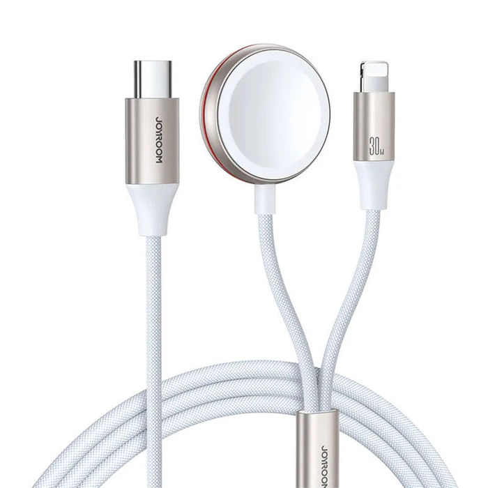 Φορτιστής Wearable Joyroom Fast Charging Magnetic 2-in-1 S-IW012 30W 1.5m (White)