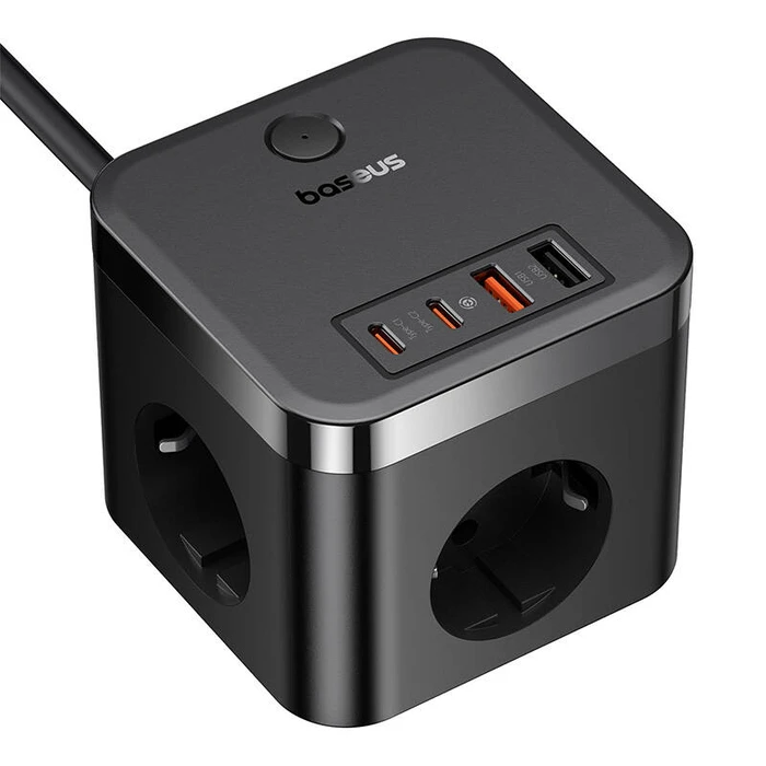 Φορτιστής Πρίζας Baseus PowerCombo 3AC+2U+2C 30W, 1.5m (black)