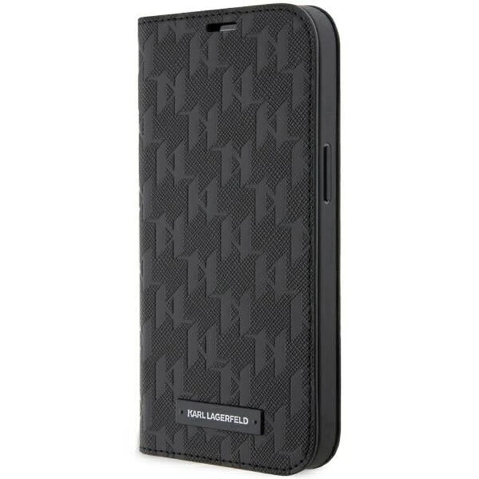 Karl Lagerfeld KLBKP14LSAKLHPK Apple iPhone 14 Pro bookcase black Saffiano Monogram