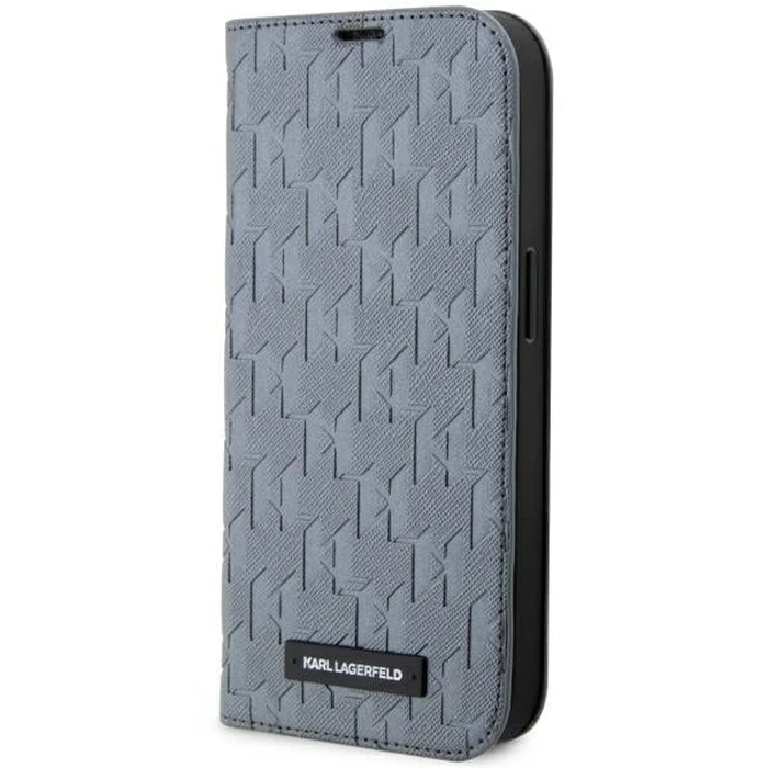Karl Lagerfeld KLBKP14XSAKLHPG Apple iPhone 14 Pro Max bookcase silver Saffiano Monogram