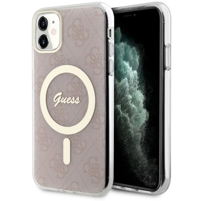 Guess GUHMN61H4STP Apple iPhone 11 pink hardcase 4G MagSafe