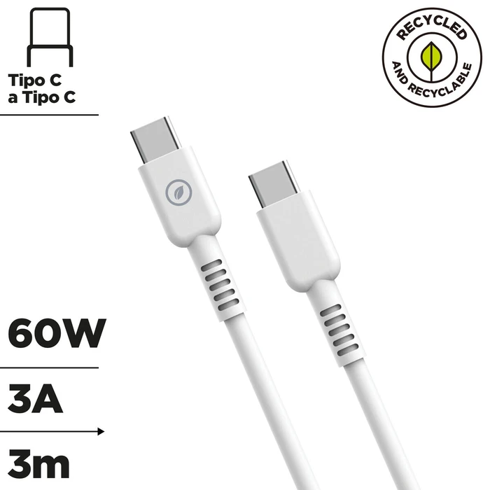 Καλώδιο USB-C σε USB-C Muvit for Change Μαύρο 1,2 m