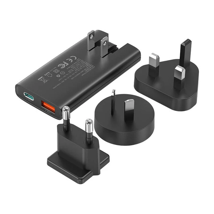 Φορτιστής Πρίζας Choetech Mini travel PD6011 PD65W GaN slim USB-A+C (black)