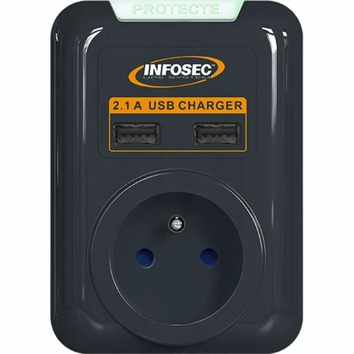 Προστασία από υπέρταση INFOSEC S1 USB NEO Μαύρο