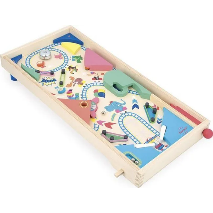 Janod Applepop Pinball - Wooden Tabletop Fairground Pinball (J03368)