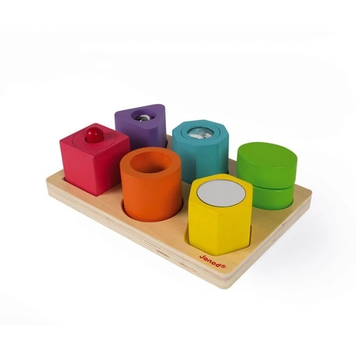 Janod Wooden Sensory Puzzle - Shapes & Sounds (J05332)