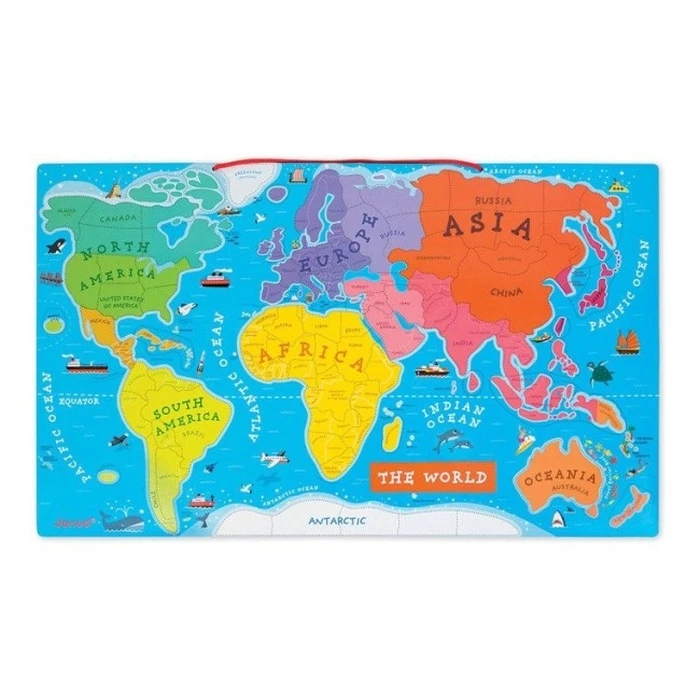 Janod Magnetic Puzzle - World Map (92 Pieces)