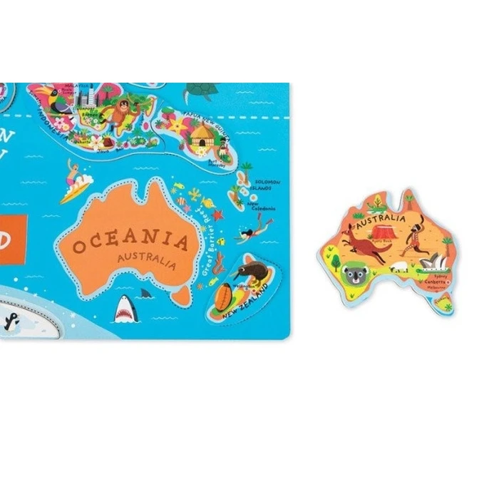 Janod Magnetic Puzzle - World Map (92 Pieces)