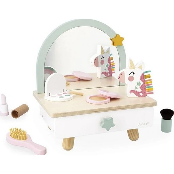 Janod Children's Unicorn Small Vanity with Accessories (J06463)