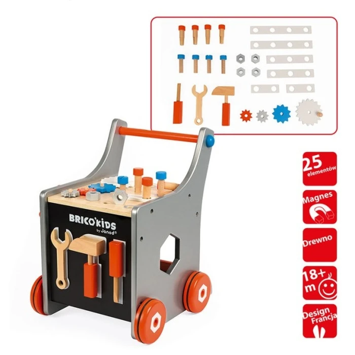 Janod Brico Magnetic Workshop Trolley with Tools (J06478)