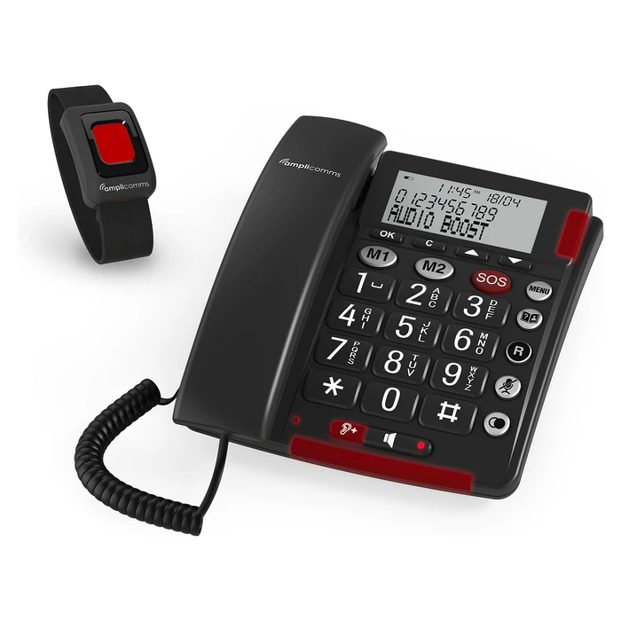 Amplicomms BigTel 50 Alarm Plus - Μεγάλο-πλήκτρο σταθερό τηλέφωνο με SOS