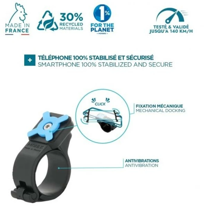 Βάση Φωτογραφικής Μηχανής για Ποδήλατα Mobilis 044028 Μαύρο Σιλικόνη