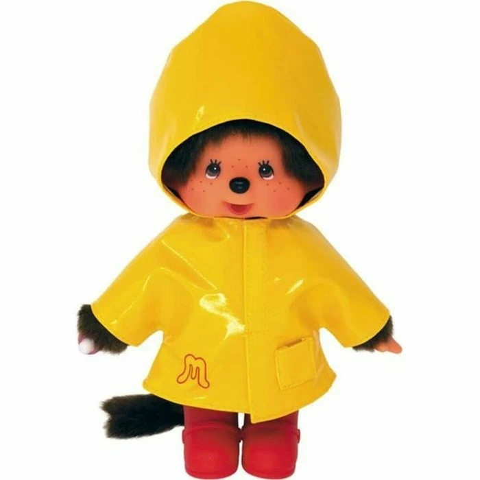 Αρκουδάκι Bandai Monchhichi Iconic Raincoat 20 cm Κίτρινο