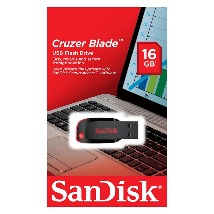 USB Stick 16GB USB 2.0 SanDisk Cruzer Blade Black/Red