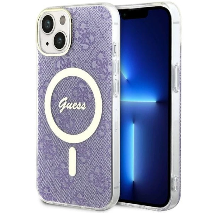 Guess GUHMP14SH4STU Apple iPhone 14 purple hardcase 4G MagSafe