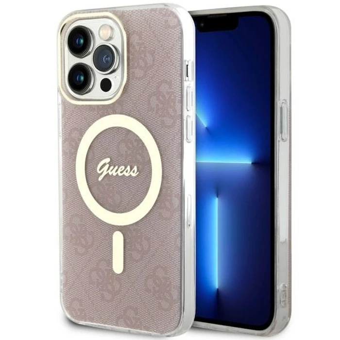 Guess GUHMP14XH4STP Apple iPhone 14 Pro Max pink hardcase 4G MagSafe