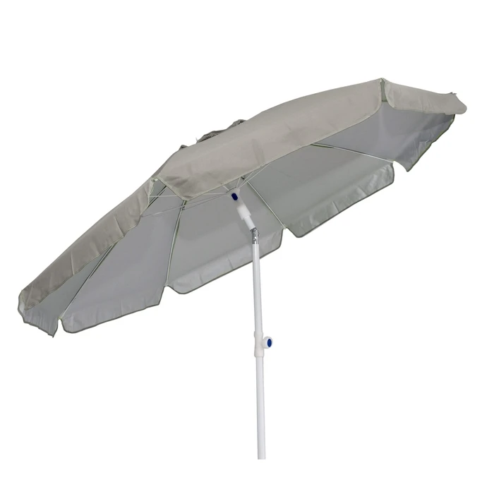 Gray Foldable Patio/Garden/Beach Umbrella 2m with Silver Outer Coating (Campus - Velco)