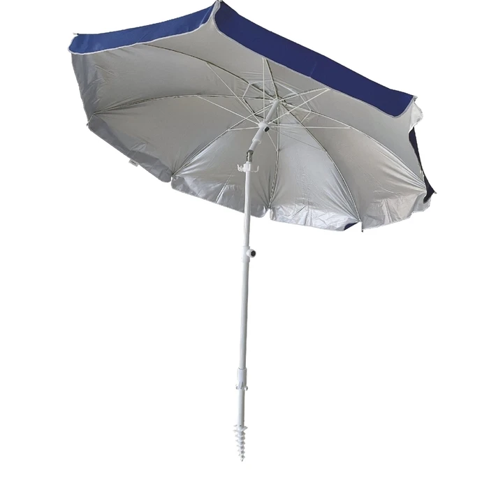 Velco Campus 2m Blue Garden/Patio/Beach Umbrella with Silver Inner Coating - Metal