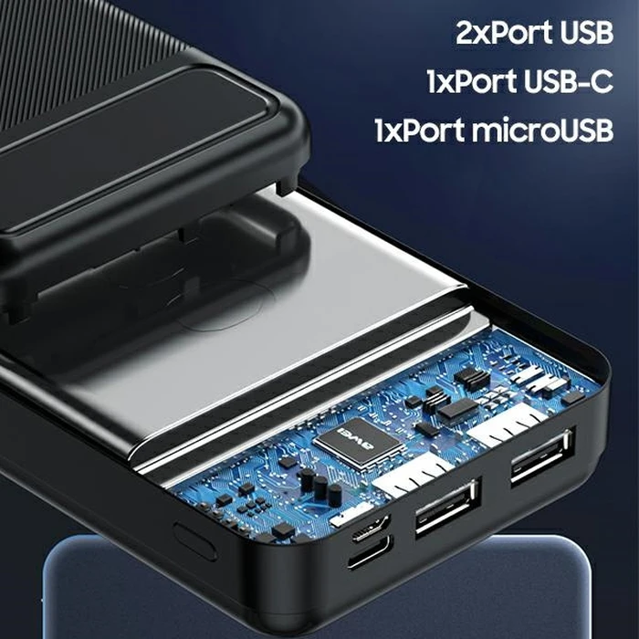 AWEI P6K Powerbank 20000mAh black 2xUSB/PD/microUSB