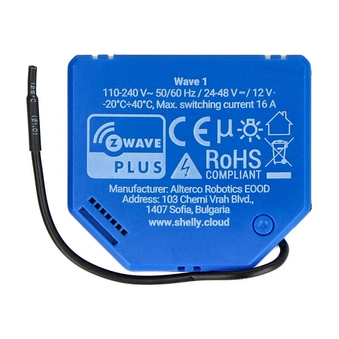 Έξυπνος Ενδιάμεσος Διακόπτης Shelly Qubino Wave 1 (Μπλε)