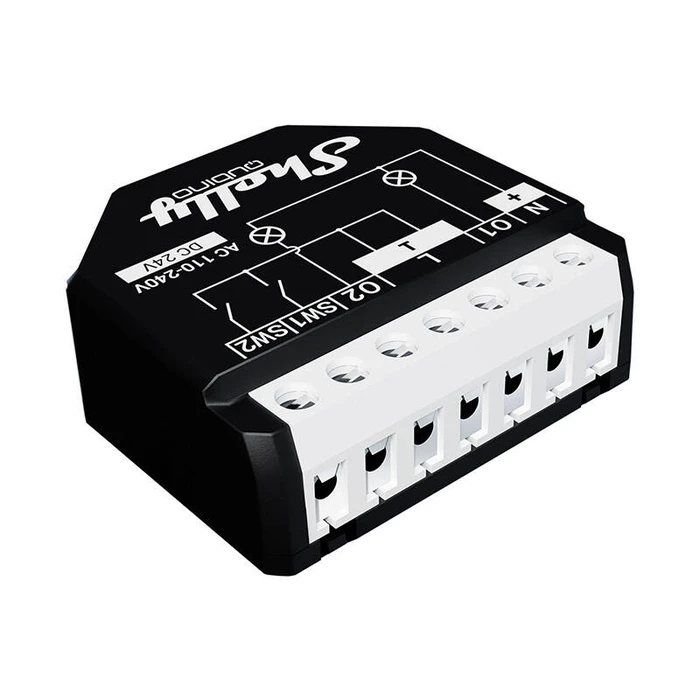 Έξυπνος Ενδιάμεσος Διακόπτης Shelly Qubino Wave2PM (Μαύρο)