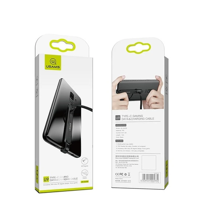 USAMS U9 USB-C 1,5m Flat Cable black (US-SJ236)