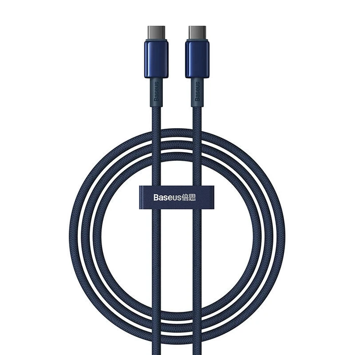 Καλώδιο USB Baseus Καλώδιο USB-C σε USB-C Tungsten Gold, 100W, 1m (Μπλε)