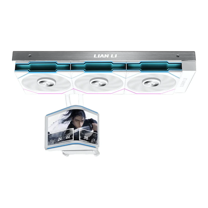 LIAN LI HydroShift II OLED Curved 360TL - 360mm AIO Water Cooling with 6.67" 2K Curved OLED Display - White
