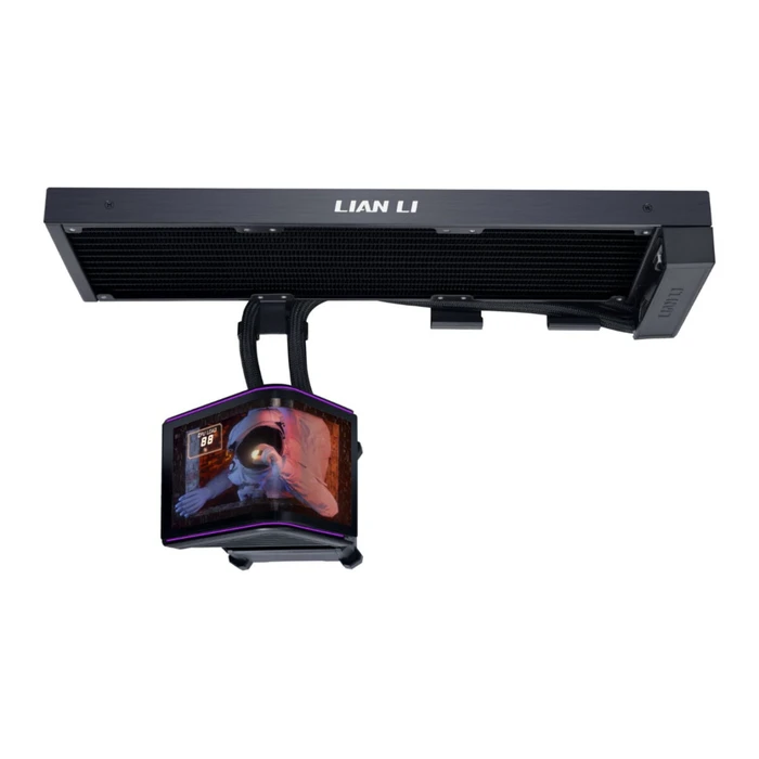 Lian Li HydroShift II OLED Curved 360mm Fanless AIO Water Cooling - 6.67" 2K Display - Black