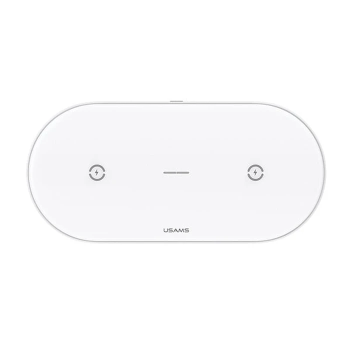 USAMS US-CD120 10W Dual Wireless Charger white