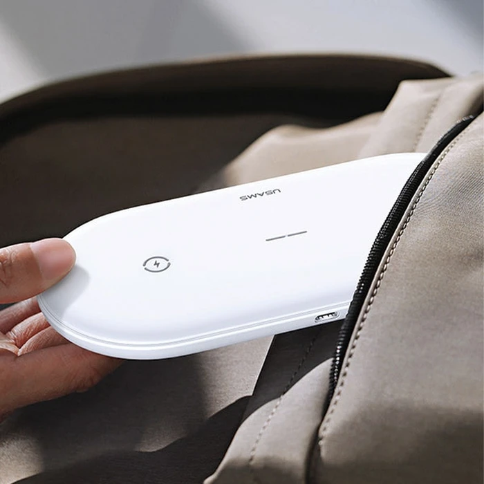 USAMS US-CD120 10W Dual Wireless Charger white