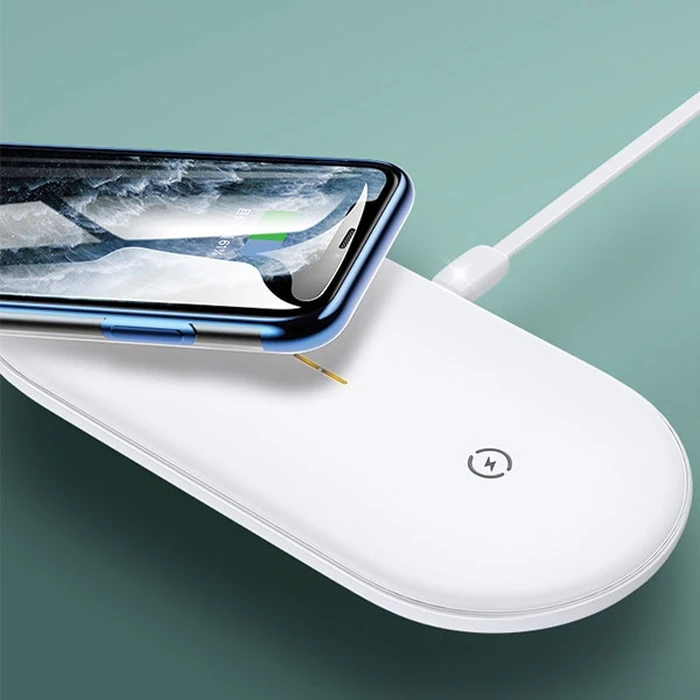 USAMS US-CD120 10W Dual Wireless Charger white
