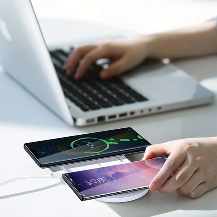 USAMS US-CD120 10W Dual Wireless Charger white