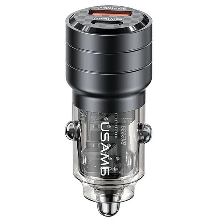 USAMS C36 Car Charger USB-A+USB-C 95W Fast Charge black (US-CC176)